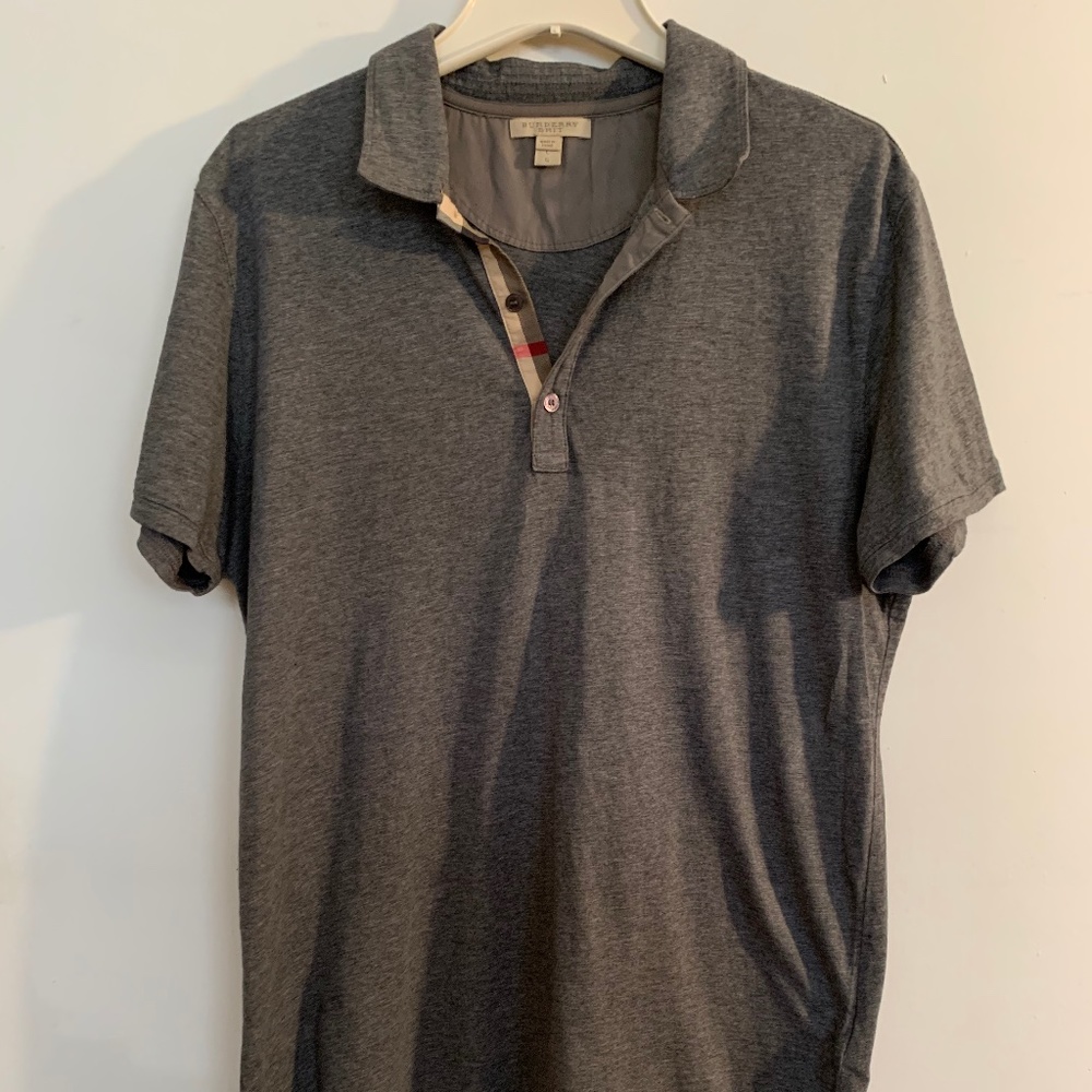 Men's Gray Burberry Polo